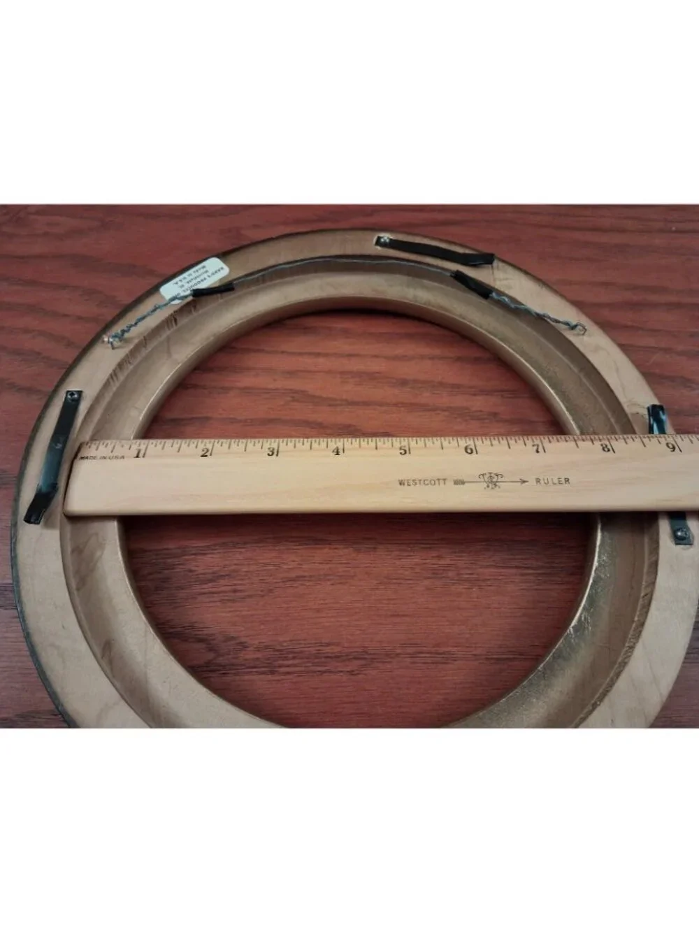 Frame Bards Collector Plate Wood Round Art 8.5” Light Brown Gold Trim Vintage